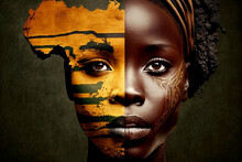 Black History Month Or Woman's Day Celebration, Africa Day Concept Ethnic Black Woman