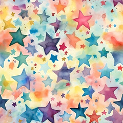 repeatable star pattern texture colorful, repeatable backdrop, digital paper, generative ai