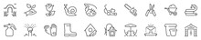 Gardening And Seeding Activities Thin Line Icon Set 2 Of 2. Symbol Collection In Transparent Background. Editable Vector Stroke. 512x512 Pixel Perfect.