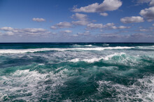 Powerful Waves In Atlantic Ocean.