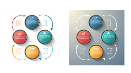Wall Mural - set design business presentation template. vector illustration eps 10. can be used for chart process
