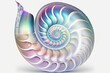 holographic nautilus sea shell spiral