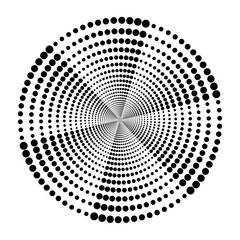 Aufkleber - Abstract dotted vector background. Halftone effect. Halftone dotted background circularly distributed. Circle dots isolated on the white backdrop for advertisement. Minimal geometric design template.