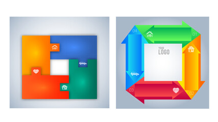 Wall Mural - set design business presentation template. vector illustration eps 10. can be used for chart process