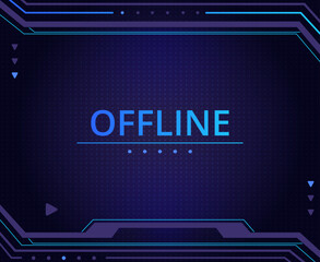 Live game stream banner. Offline gaming streaming interface, mmo stream standby mode flat vector background illustration. Garish game broadcast poster