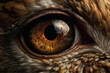 Close-up finest detail of the eagle eye by Ai generated.