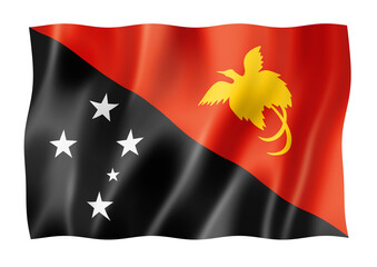 Papua New Guinea flag isolated on white