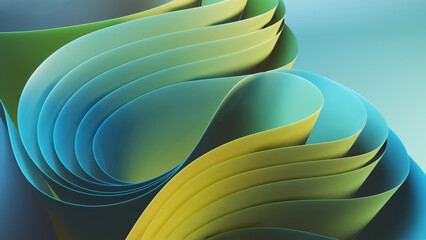 Abstract fluid 3d render of geometry. Background gradient design element for multipurpose usage.