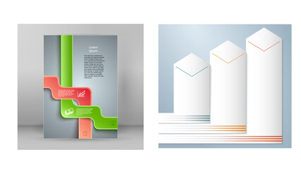 Wall Mural - set design business presentation template. vector illustration eps 10. can be used for chart process