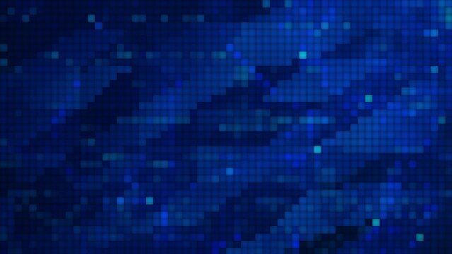 Wall Mural -  - blue pixelated futuristic abstract molecular dot geometric space background animation, triangle shaped technology particle analysis themed illustration wallpaper animation