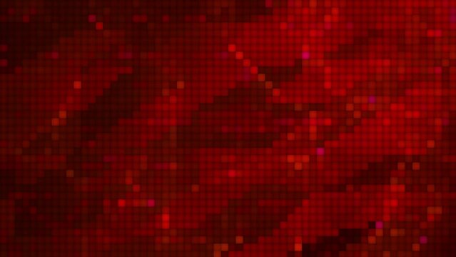 Wall Mural -  - Red pixelated futuristic abstract molecular dot geometric space background animation, triangle shaped technology particle analysis themed illustration wallpaper animation