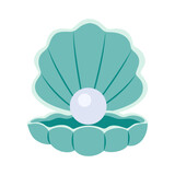 Fototapeta  - cartoon vector illustration of shell with pearl