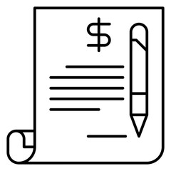 Sticker - contract outline icon