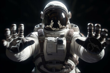 Wall Mural - generative ai astronaut floating zero gravity in outer space