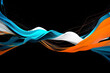 © MxCaptures - Abstract orange, blanc, and blue background with waves - Generative Ai