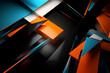 © MxCaptures - Abstract 3d orange and blue fractal background - Generative Ai