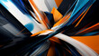 © MxCaptures - Abstract 3d orange and blue fractal background - Generative Ai