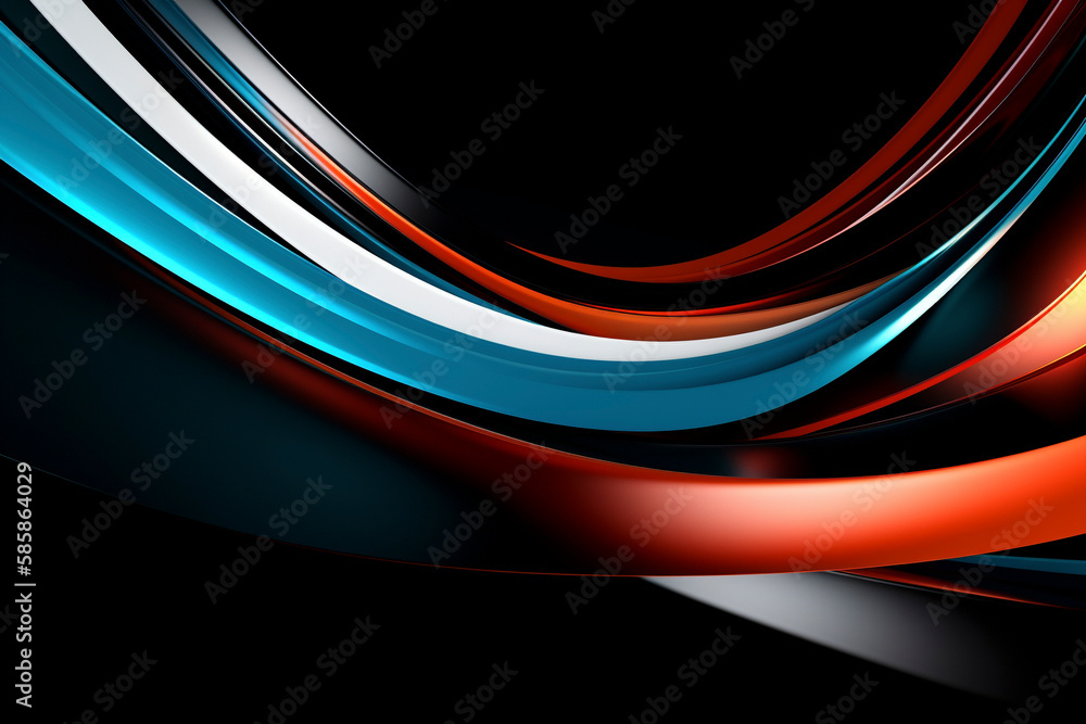 Abstract blue and orange background with lines - Generative Ai Stock ...