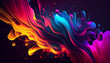 © MxCaptures - Abstract neon fractal wallpaper with space - Generative Ai