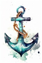 Anchor Watercolor Painting, Cretaed With Generative AI