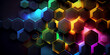 © MxCaptures - Wallpaper pattern with hexagons - Generative Ai