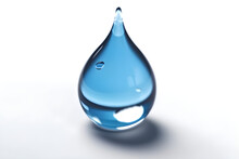 A Blue Water Drop With A White Background 