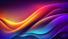 Abstract Holographic Neon Fluid Waves Background - Generative Ai