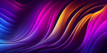 Abstract Holographic Neon Fluid Waves Background - Generative Ai