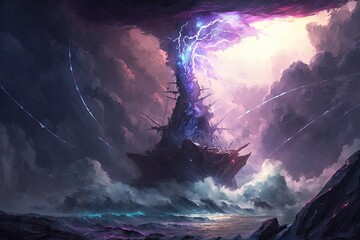 Wall Mural - gusts of power - the universe's forceful breezes generative ai