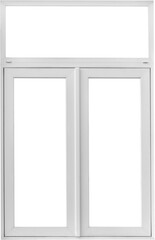 Wall Mural - Real modern house window frame isolated on white background