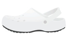 White Clogs Shoes. Vector Illustration