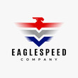 Modern line eagle speed logo design template