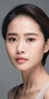 © Roman - Beautiful young Asian woman with clean fresh skin isolated on white background, Face care, Facial treatment, Cosmetology, beauty and spa, Asian women portrait generative ai