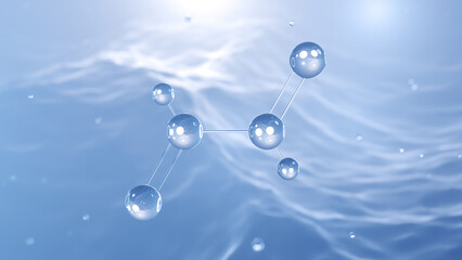 Wall Mural - glyoxal, molecular structure, 3d model molecule, dialdehyde, structural chemical formula view from a microscope