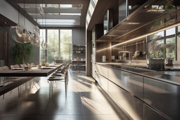 Poster - modern and luxurious kitchen, Generative AI