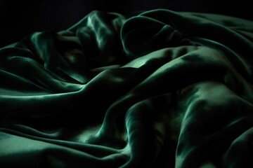  a dark green cloth with a black background and a black background with a black background and a black background with a black background and a black background with a.  generative ai