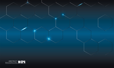 Aufkleber - Light glow blue background. Medical and technology and science concept. Abstract hexagonal pattern. Vector illustration