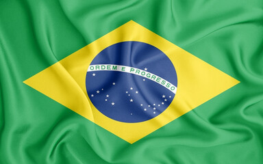 Canvas Print - waving flag of Brazil