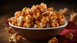 Caramel popcorn with peanuts Generative AI