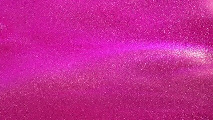 Wall Mural - white glowing particles floating in a pink liquid. a vortex of white particles slowly unfolding agai