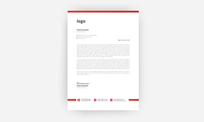 Wall Mural - Simple and creative letterhead template design  a4 size