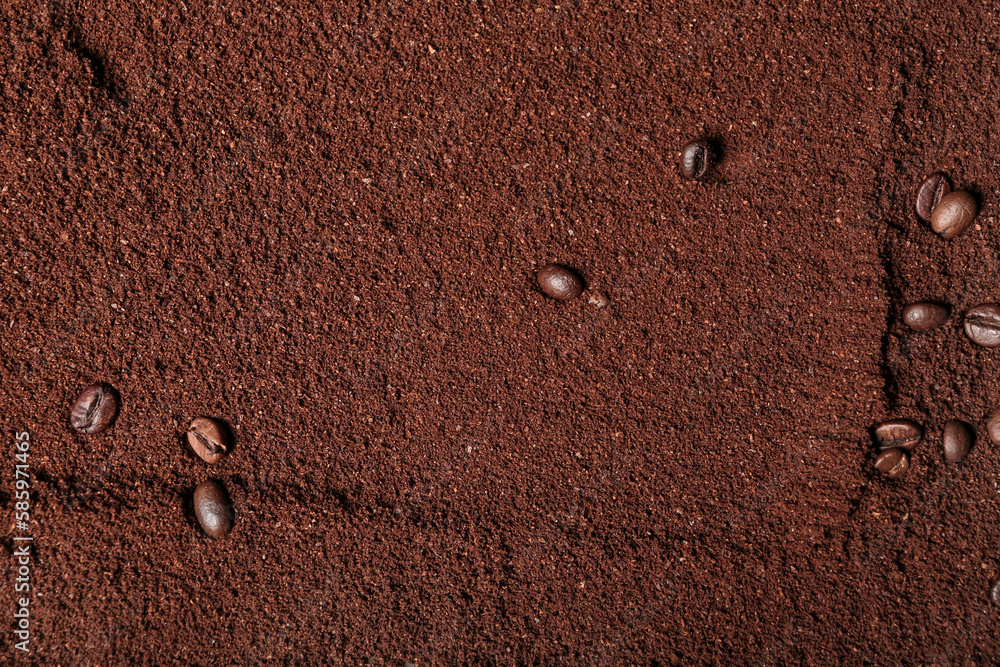Coffee powder as background, closeup