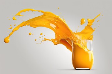 orange juice splash in the glass