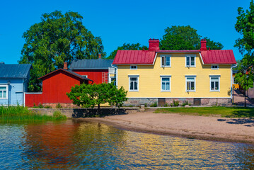 Wall Mural - Colorful timber houses in Ekenas, Finland