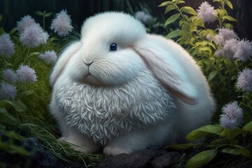 Wall Mural - The Fluffiest and Most Enchanting Easter Rabbit Generative AI