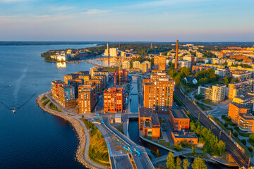 Sticker - Panorama view of Finnish town Tampere