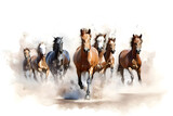illustration paintings seven horses of successful unique wall paintings