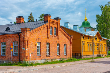 Sticker - Historical buildings at Linnoitus fortress in Finnish town Lappeenranta