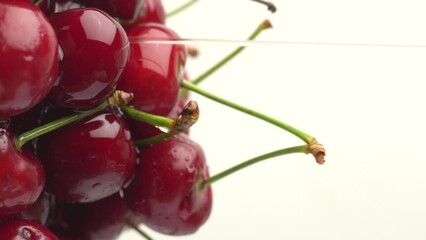 Poster - Syrup dripping on fresh cherries