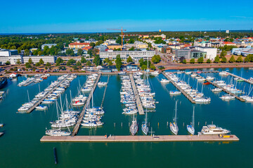 Wall Mural - Panorama view of marina in Finnish town Mariehamn